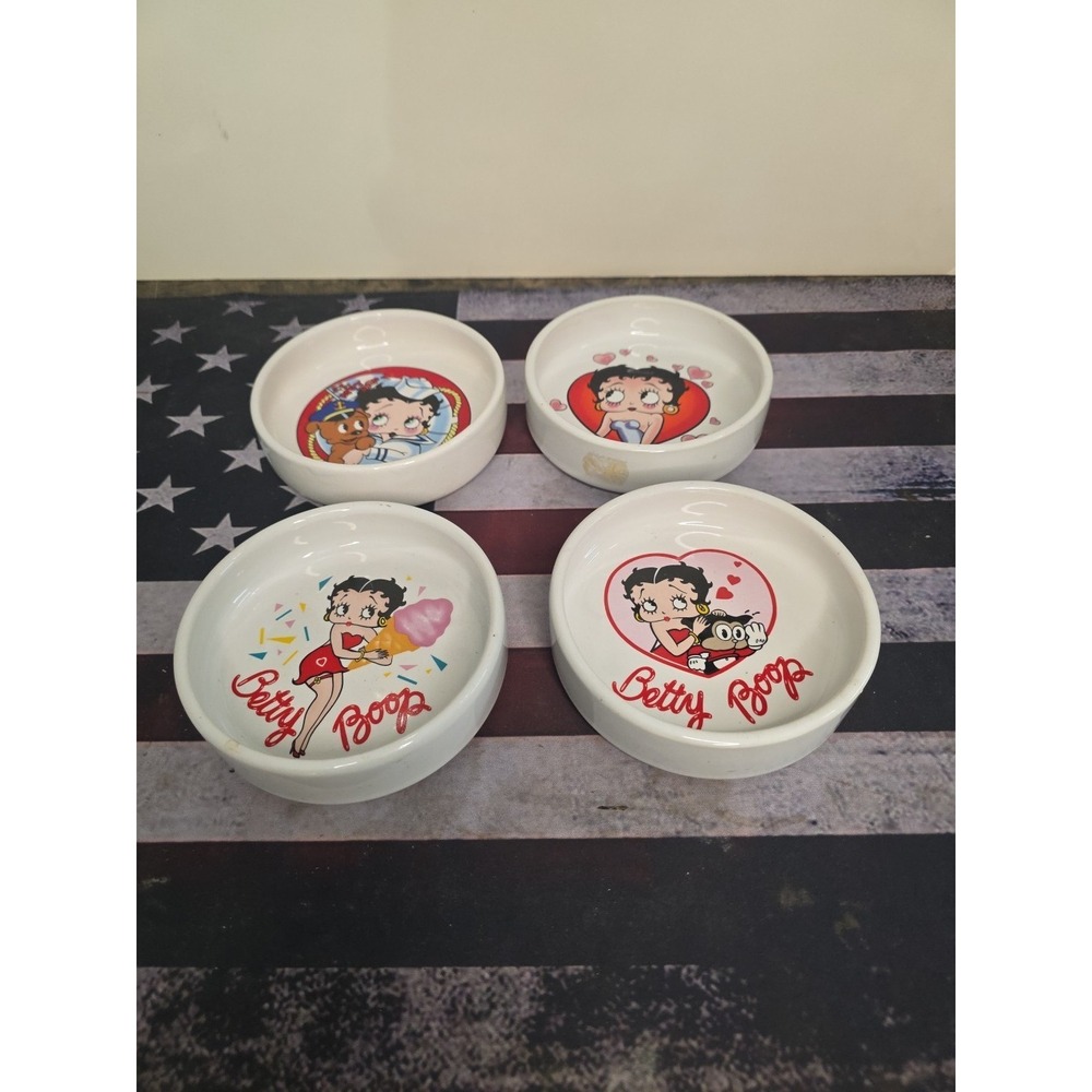 Lot 4 Vandor Betty Boop Ceramic Dish Animation Cartoon 1981